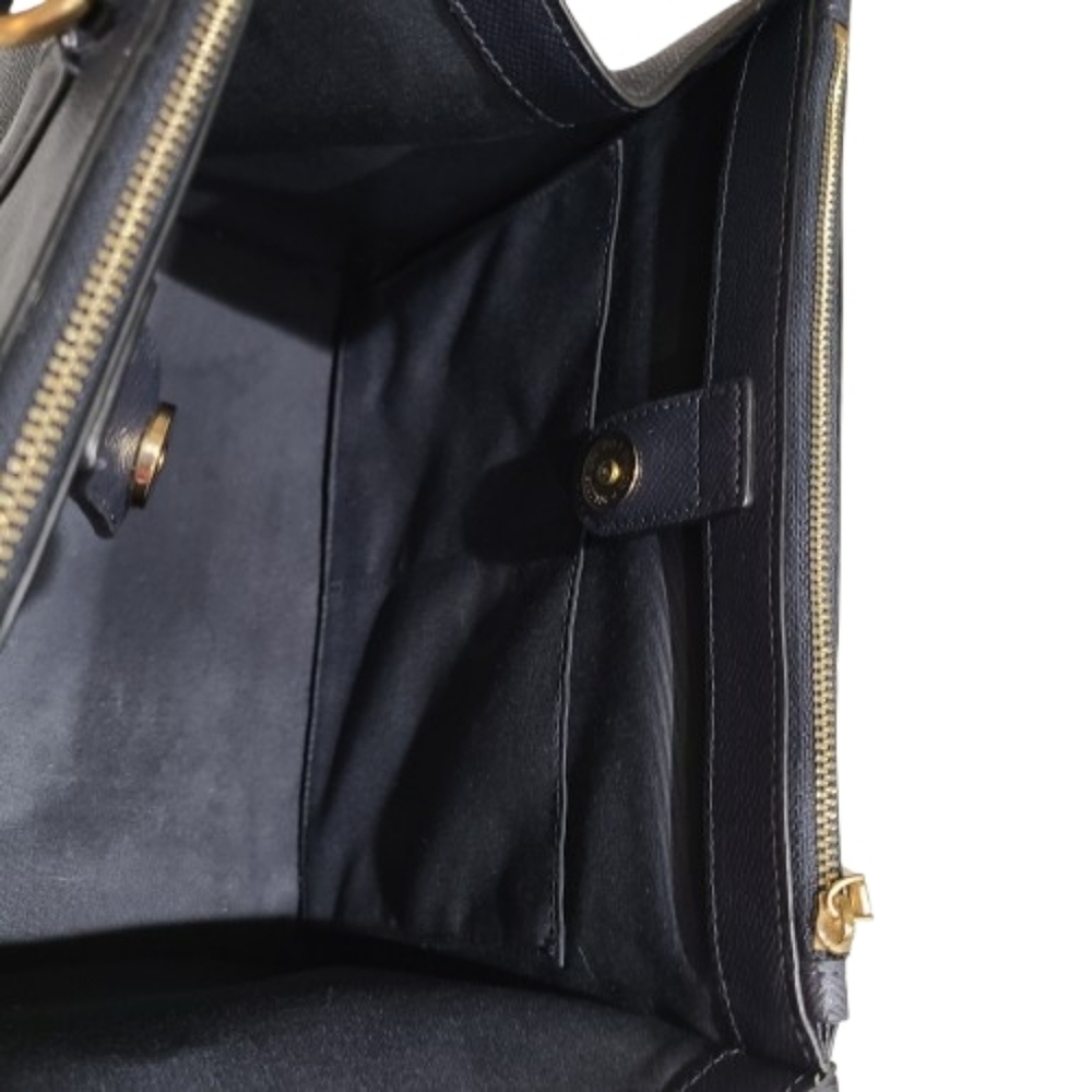 Coach Crosby Carryall Crossgrain Leather Tote Midnight Navy Satchel Shoulder Bag - Picture 10 of 16